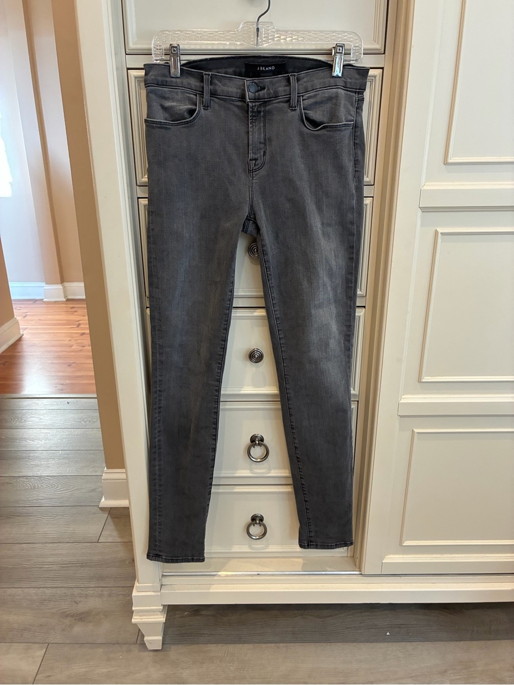 J Brand Skinny High-Rise Jeans in Charcoal